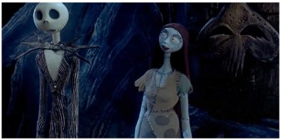 jack and sally in the nightmare before christmas
