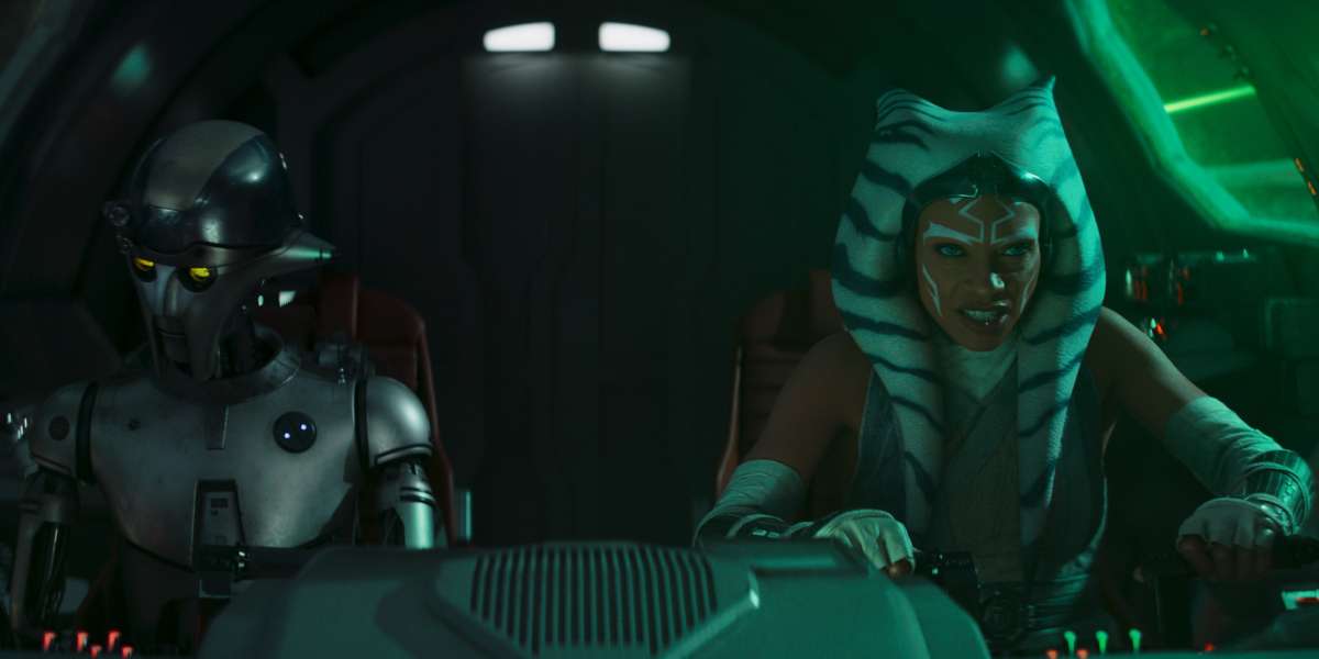 Ahsoka (Rosario Dawson) and Huyang (David Tennant) in 'Ahsoka' 1.07