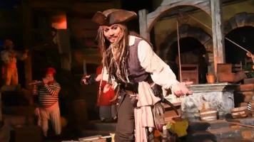 Jack Sparrow on Pirates of the Caribbean ride at Disneyland