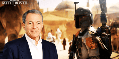 Bob Iger with Boba Fett as seen in Star Wars: Battle Front 2