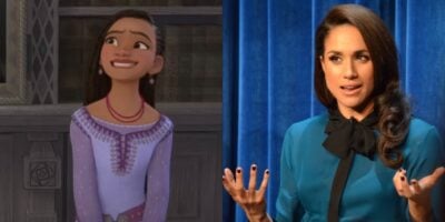 Asha from Wish looking nervouse, Meghan Markle looking frustrated and confused
