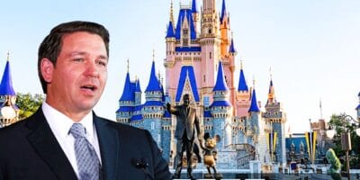 Disney World Castle and Ron DeSantis