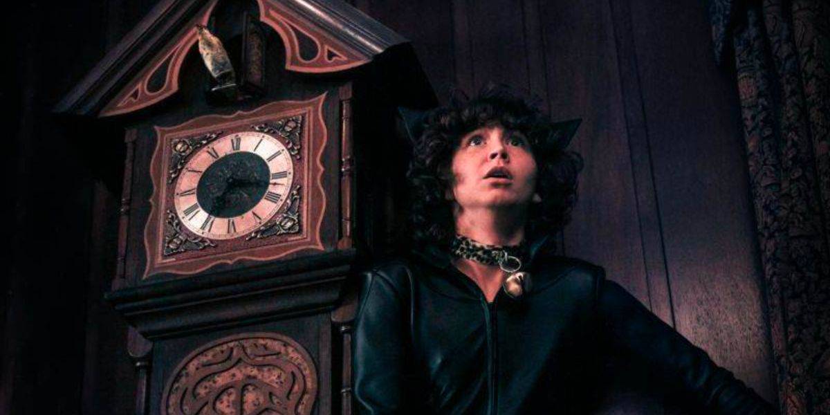 James in front of the Cuckoo Clock of Doom