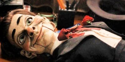 Slappy the Living Doll in the Disney+ Goosebumps show staring eerily