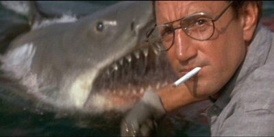 Brody feeding chum to the shark in 'Jaws'