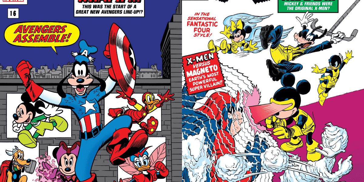 Mickey Mouse in variant covers for Avengers and X-Men crossovers