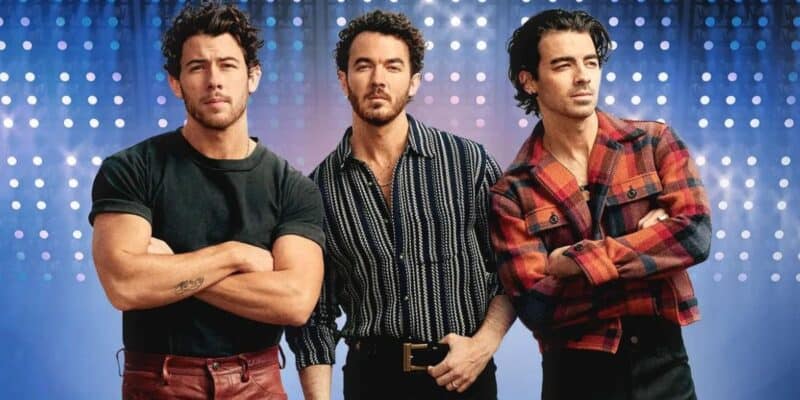 Promotional photo of The Jonas Brothers for their tour.