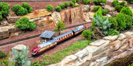 Model train derails at EPCOT in the Germany Pavilion.