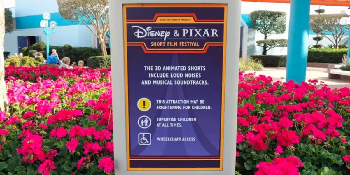 Warning Sign at Pixar Short Film Festival