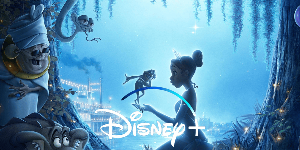 Princess and the Frog poster with the Disney+ logo