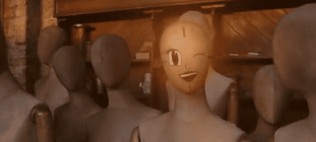 Miss Minutes disappearing into a mannequin, Loki Season 2