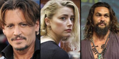 From left: Johnny Depp, Amber Heard, and Jason Momoa