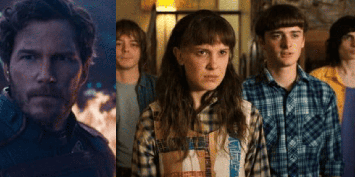 Chris Pratt (left) and Stranger Things cast (right)