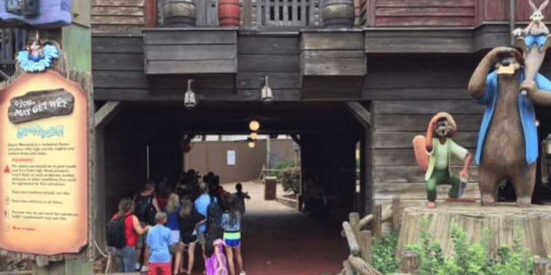 A pedestrian tunnel underneath Frontierland Station, shown before Tiana's Bayou Adventure construction began.