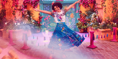 Mirabel spins in the Fairytale Garden at Magic Kingdom, her new Walt Disney World meet & greet location.