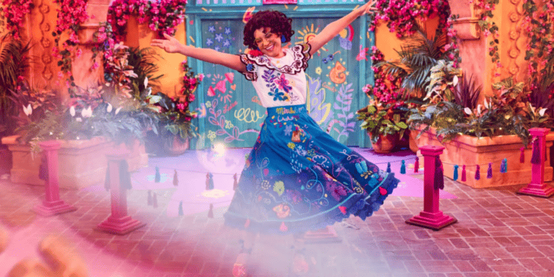 Mirabel spins in the Fairytale Garden at Magic Kingdom, her new Walt Disney World meet & greet location.