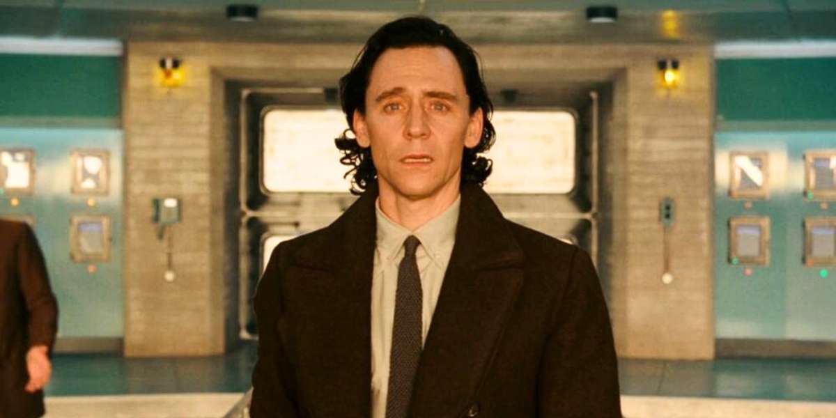 Tom Hiddleston as Loki looking shocked in the TVA - 'Loki' 2.04