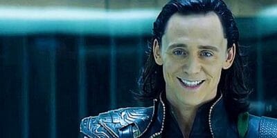Loki (Tom Hiddleston) grinning in 'The Avengers'