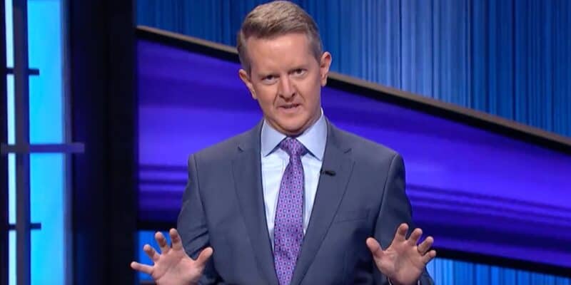 Ken Jennings showing his hands in a scary manner on Jeopardy!