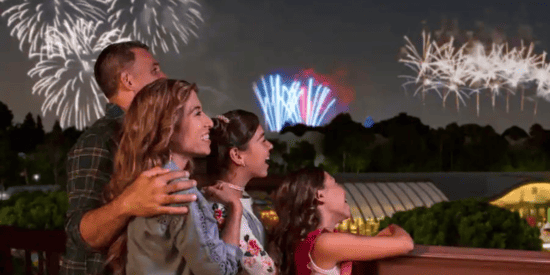 Disneyland Resort Firework show taken from paradise pier rooftop