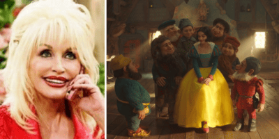 Dolly Parton (left) appearing on the Disney Channel and Rachel Zegler (right) in Disney's live-action Snow White film