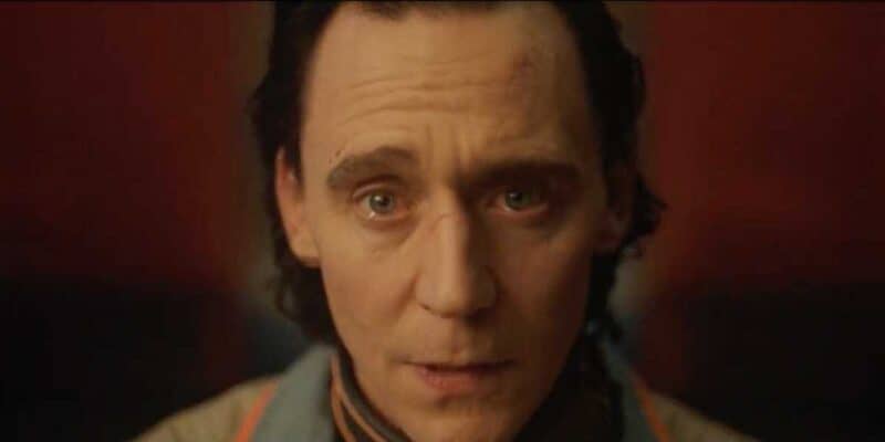Tom Hiddleston looking scared and sad in the 'Loki' series