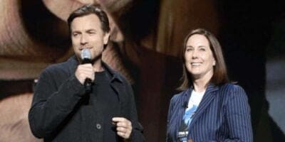 Ewan McGregor (left) and Kathleen Kennedy (right) at D23 Expo