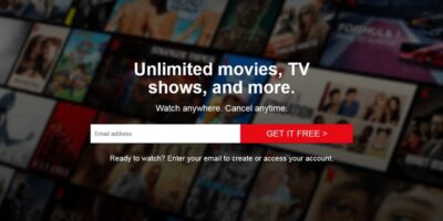 Netflix log in screen
