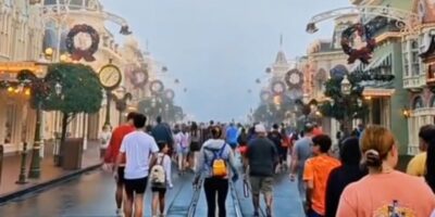 Cinderella Castle vanished by fog at Magic Kingdom
