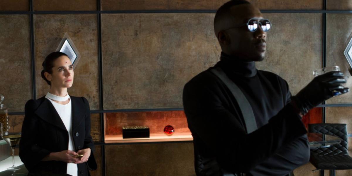 Mahershala Ali having a drink with Jennifer Connelly