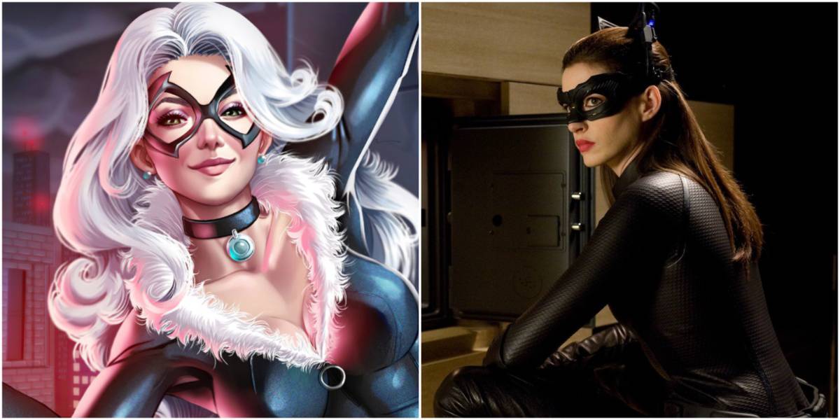 Black Cat from Spider-Man, Anne Hathaway as Cat Woman in Dark Knight Rises