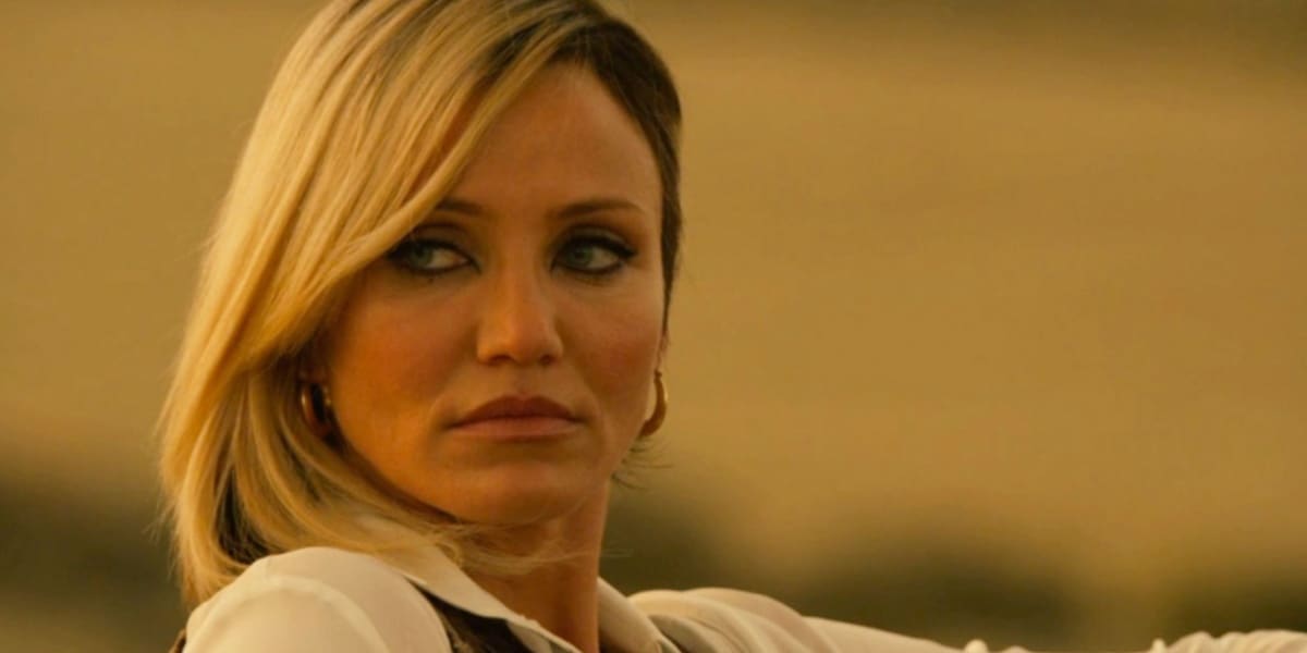 Cameron Diaz glaring off camera