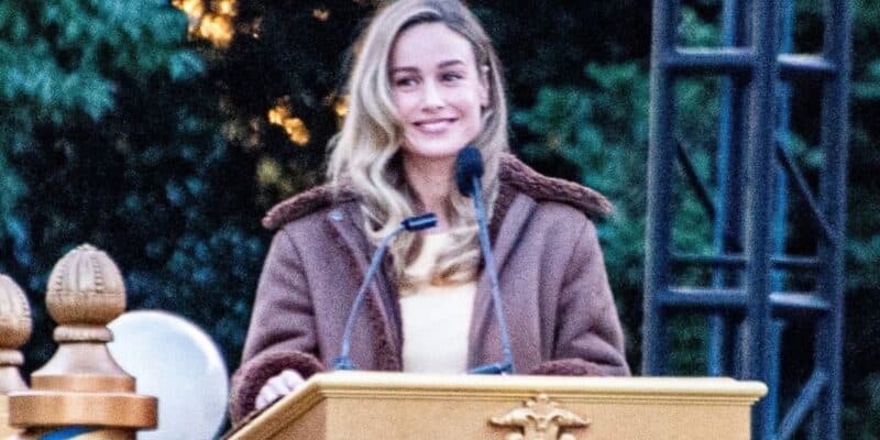 Brie Larson hosts Christmas event at Disneyland.