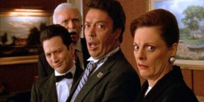 (L to R) Cedric (Rob Schneider), Mr. Hector (Tim Curry), and Hester Stone (Dana Ivey) in 'Home Alone 2: Lost in New York'