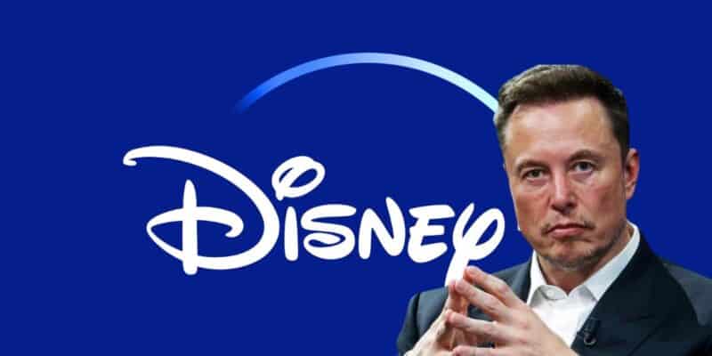 Elon Musk superimposed over Disney+ logo