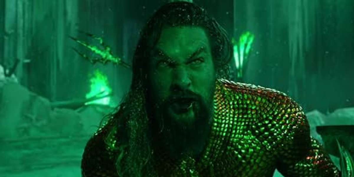 Aquaman/Arthur Curry (Jason Momoa) looking distressed in 'Aquaman and the Lost Kingdom' footage