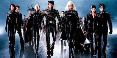 The cast of X2 walking toward camera
