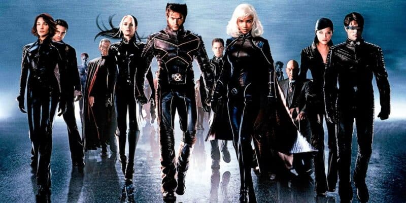 The cast of X2 walking toward camera