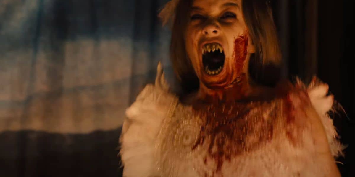 Abigail showing her fangs