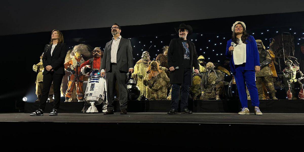 Sharmeen Obaid-Chinoy on stage at Star Wars Celebration