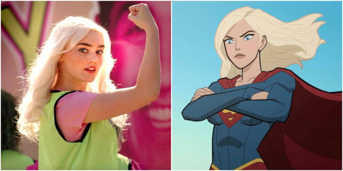 Meg Donnelly flexing in Zombies 2, Supergirl crossing her arms in disappointment