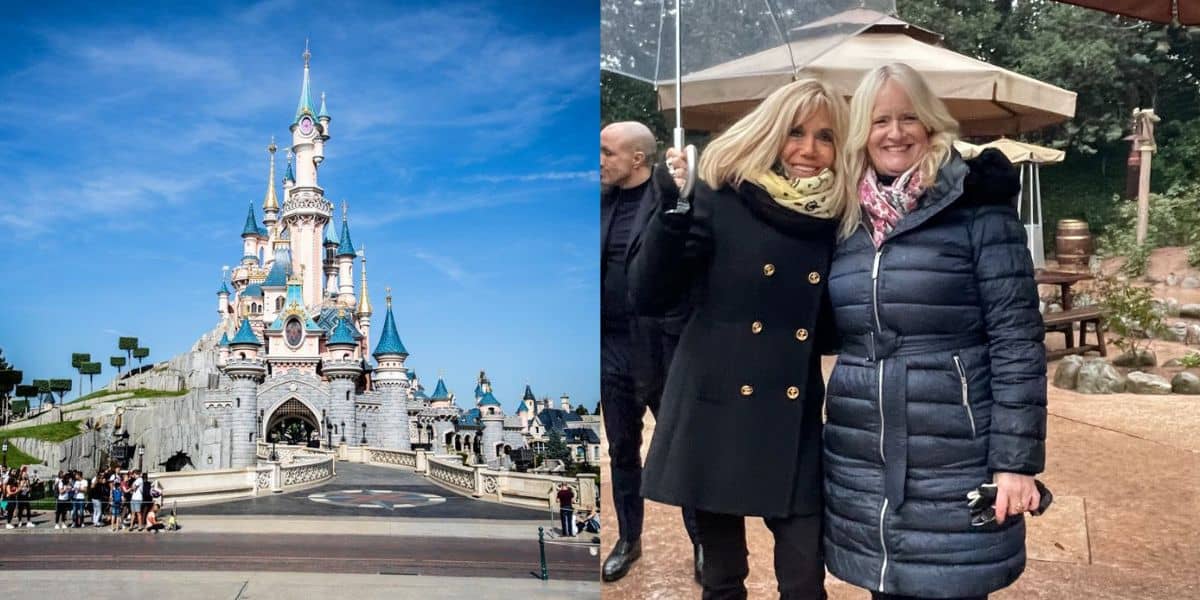 Brigitte Macron visits Disneyland Paris with the president.