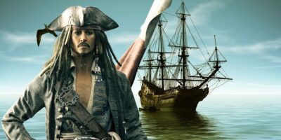 Johnny Depp as Jack Sparrow in Pirates of the Caribbean