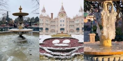 A frozen over Disneyland Paris