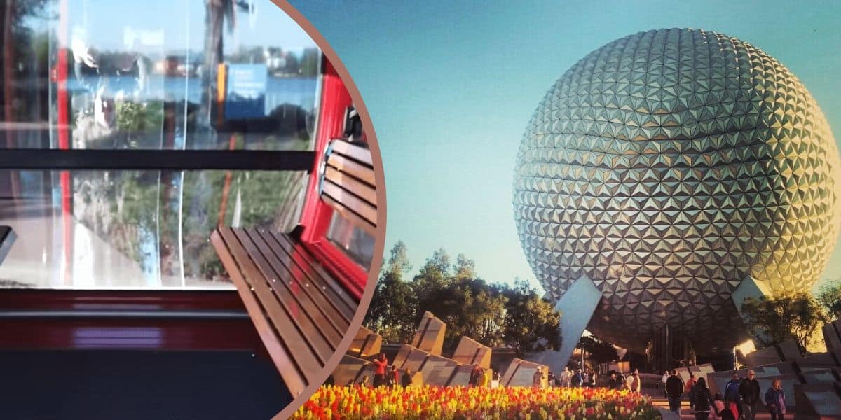 The Disney World Skyliner over EPCOT Park.