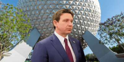 Ron DeSantis superimposed on EPCOT