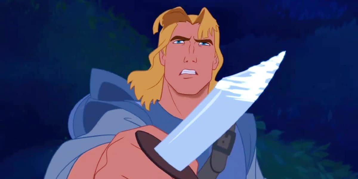 John Smith with a knife in 'Pocahontas'