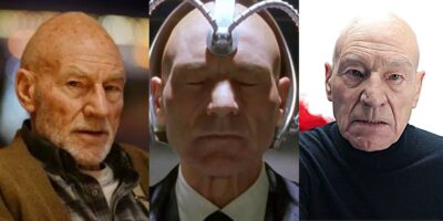Images of Patrick Stewart as Professor X in various movies