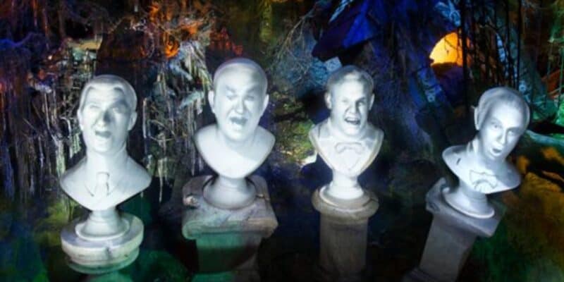 Singing Busts singing Grim Grinning Ghosts in Disneyland Paris Phantom Manor