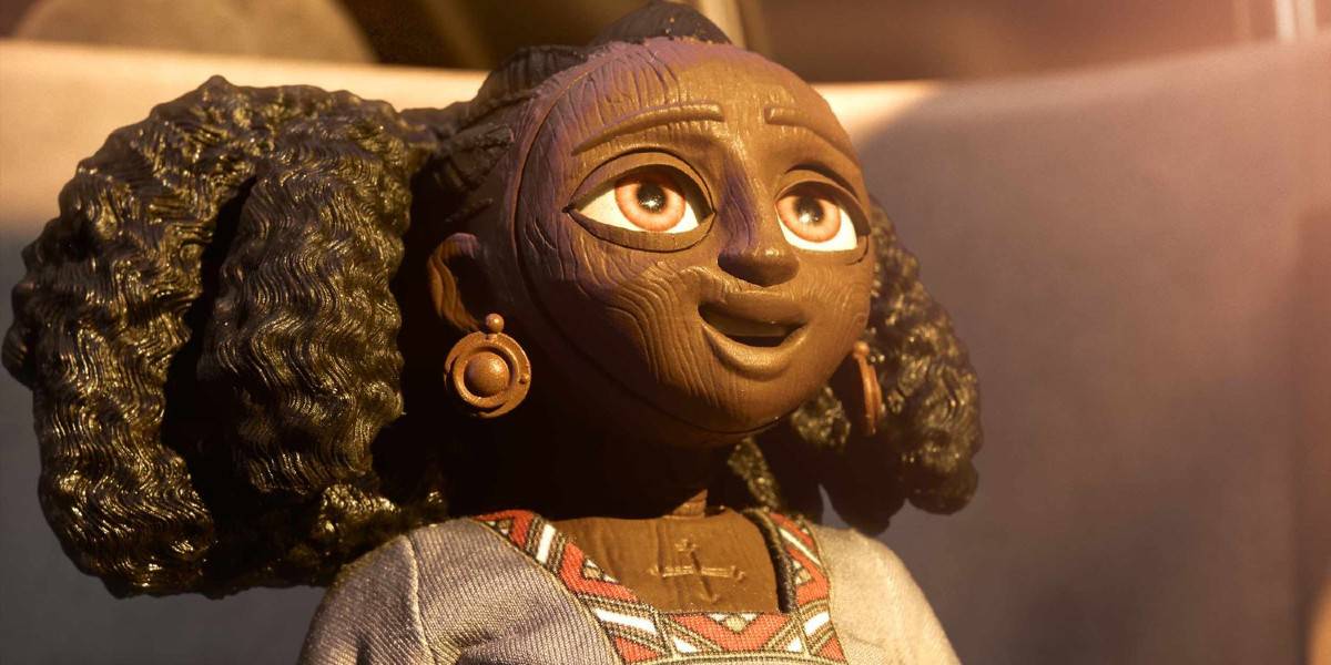 Still from the new Pixar film 'Self' showing a wooden doll